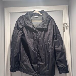 Columbia Women's Black Waterproof Hooded Rain Jacket